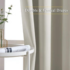 NICETOWN Natural Blackout Living Room Curtain - Grommet Window Treatment Thermal Insulated Solid Room Darkening Drapes Sound Dampening for Bedroom, 1 Panel, W52 x L63