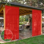 SpaceDresser Waterproof Outdoor Sheer Curtains for Patio - 2 Panels Rod Pocket Indoor Voile Sheer Curtain for Living Room,52W x 96L inch, Red