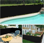 UPGRADE Privacy Screen 3' x 10' Fence Commercial Shade Cover with Brass Grommets Heavy Duty Perfect for Outdoor Back Yard, Black, Customizable