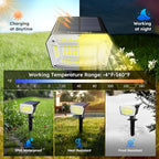 TECKNET Spot Lights Outdoor with 59 LED, 4 Pack Solar Lights Outdoor Waterproof IP65, Auto On/Off Solar Spot Lights, 3 Lighting Modes Solar Powered Garden, 2-in-1 Solars Landscape Light (Warm White)