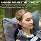 EVER ADVANCED Padded Oversized Folding Camping Chair for Adults, Heavy Duty Lawn Chair with Side Pockets, Portable Collapsible Quad Chair for Outside, Support Up to 500lbs, Grey 2Pack