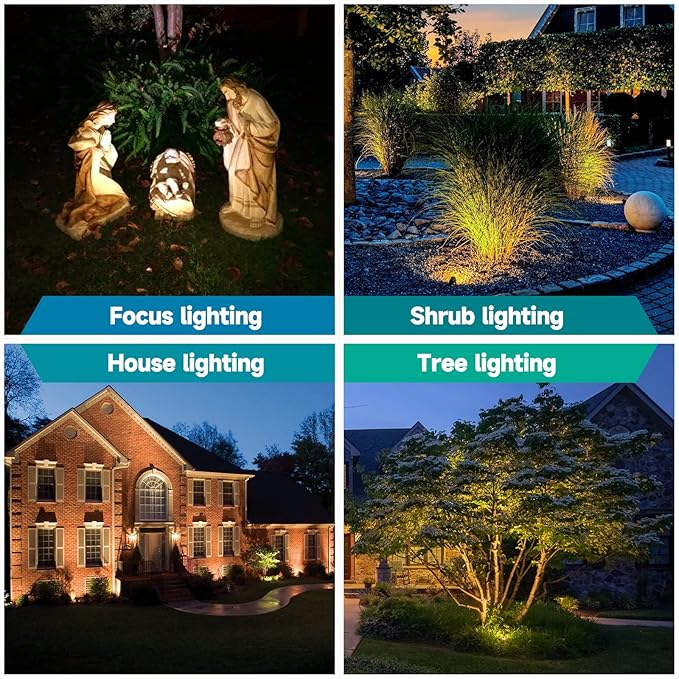 Gardencoin Solid Brass Outdoor Landscape Spotlights, 12V Heavy Duty Low Voltage LED Landscape Lights Waterproof for Garden Uplighting, Bronze Accent Lighting Fixture Without Bulb (Classic, 4 Pack)