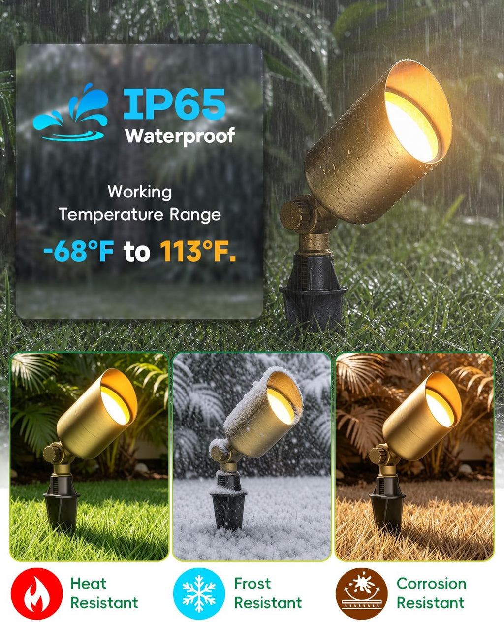 Landscape Lighting Stakes, 1/2 NPT Female Thread, 8.6 Inch Solid Plastic Spikes,Corrosion Resistant Replacement Spikes for Outdoor Garden Yard Path Lights, Spotlights 4-Pack