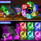 T-SUNUS Color Changing Solar Landscape Spotlights 4 Pack, IP65 Waterproof RGB Spot Lights 9.8ft Cable, Separated Panel Garden Light for Flag Outdoor Yard Driveway Porch Walkway Pool Patio