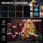 Christmas Projector Lights Outdoor, 3 Color Firefly Light Show, IP65 Waterproof Light Projector Outdoor with Remote Control and Timer, Indoor Projection Lights for House Garden Holiday Xmas Decor