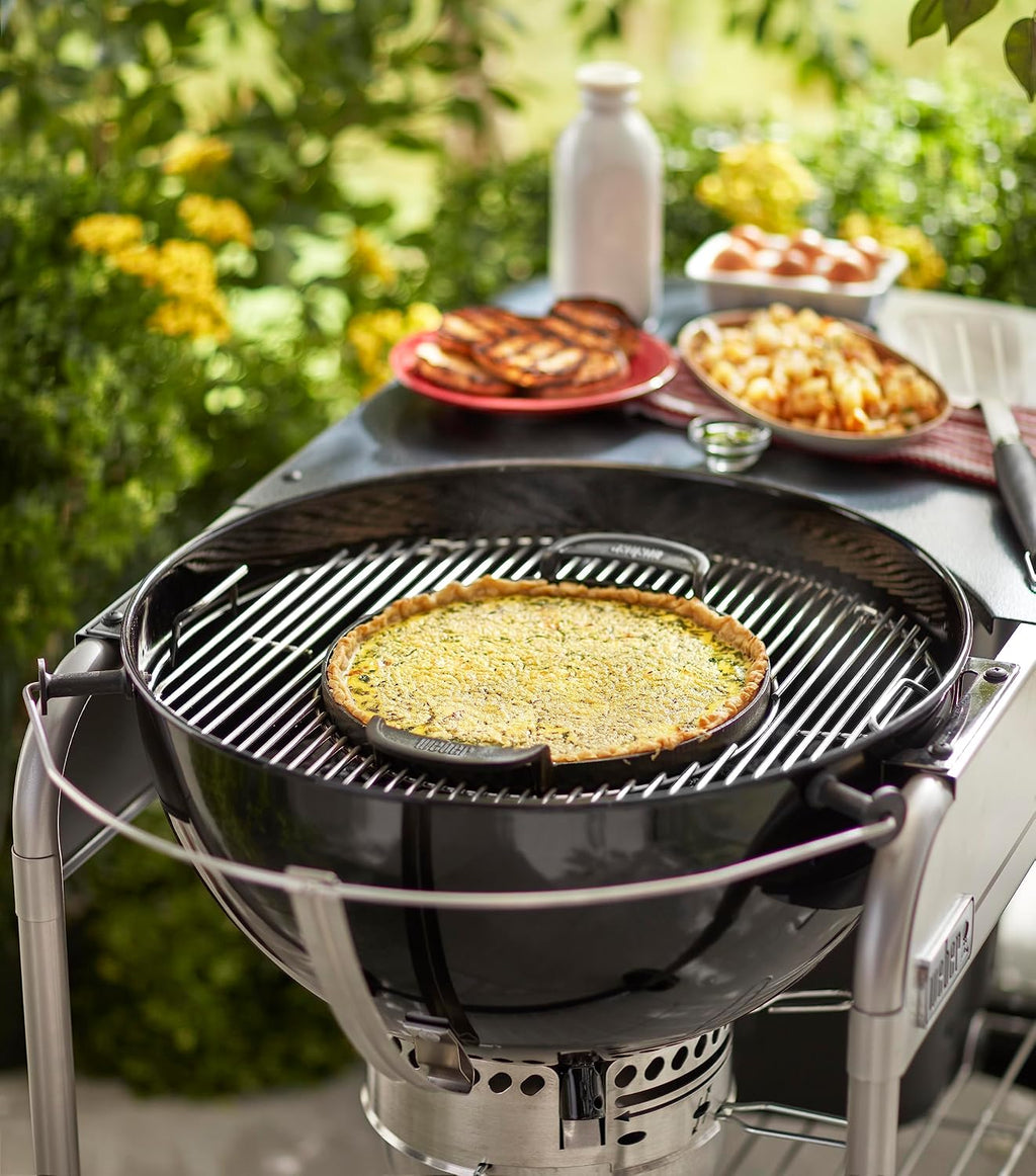 Weber® Gourmet BBQ Griddle, Porcelain-Enameled Cast Iron | Non‑Stick Round Griddle with Handles for Charcoal, Gas & Pellet Grills, Perfect for Breakfast & High‑Heat Grilling, Flat-Top