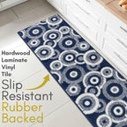 25 ft Extra Long Blue Hallway Runner Rug | Non-Slip & Machine Washable | Custom Cut to Size 2'3" x 25' (Runner) | REMNAZ