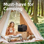 outohome portable camping air conditioner, 5200 btu tent, side view