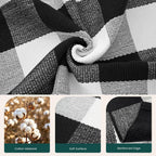 KOZYFLY Buffalo Plaid Rugs 2x4.3 Ft Black and White Rug Front Door Mat | Washable Front Door Rug, Woven Cotton Indoor Outdoor Rug, Front Porch Kitchen Entryway Patio Farmhouse Checkered Doormat