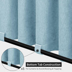 Easy-Going Linen Look Outdoor Curtains Waterproof Windproof Porch Curtains, Soft Thicken Outdoor Privacy Curtains for Patio, Gazebo, Grommet Top and Tab Bottom Drape, 1 Panel, 110x108 inch, Sky Blue