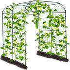 Lalahoni Large Garden Trellis Arch for Climbing Plants Outdoor, 7.8 feet Tall Metal Walkway Arbor Plant Support Vine Flower Vegetables Cucumber Trellis for Raised Bed, with Netting, Lightweight