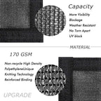 UPGRADE Privacy Fence Screen 6'x60' Black Outdoor 90% Visibility Blockage 170 GSM Mesh Shade Cover Panels for Backyard,Balcony,Home Decoration with Zip Ties,Customized Avaliable