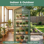 olixis 27"x19"x63" mini greenhouse, with durable zipper door, close-up detail
