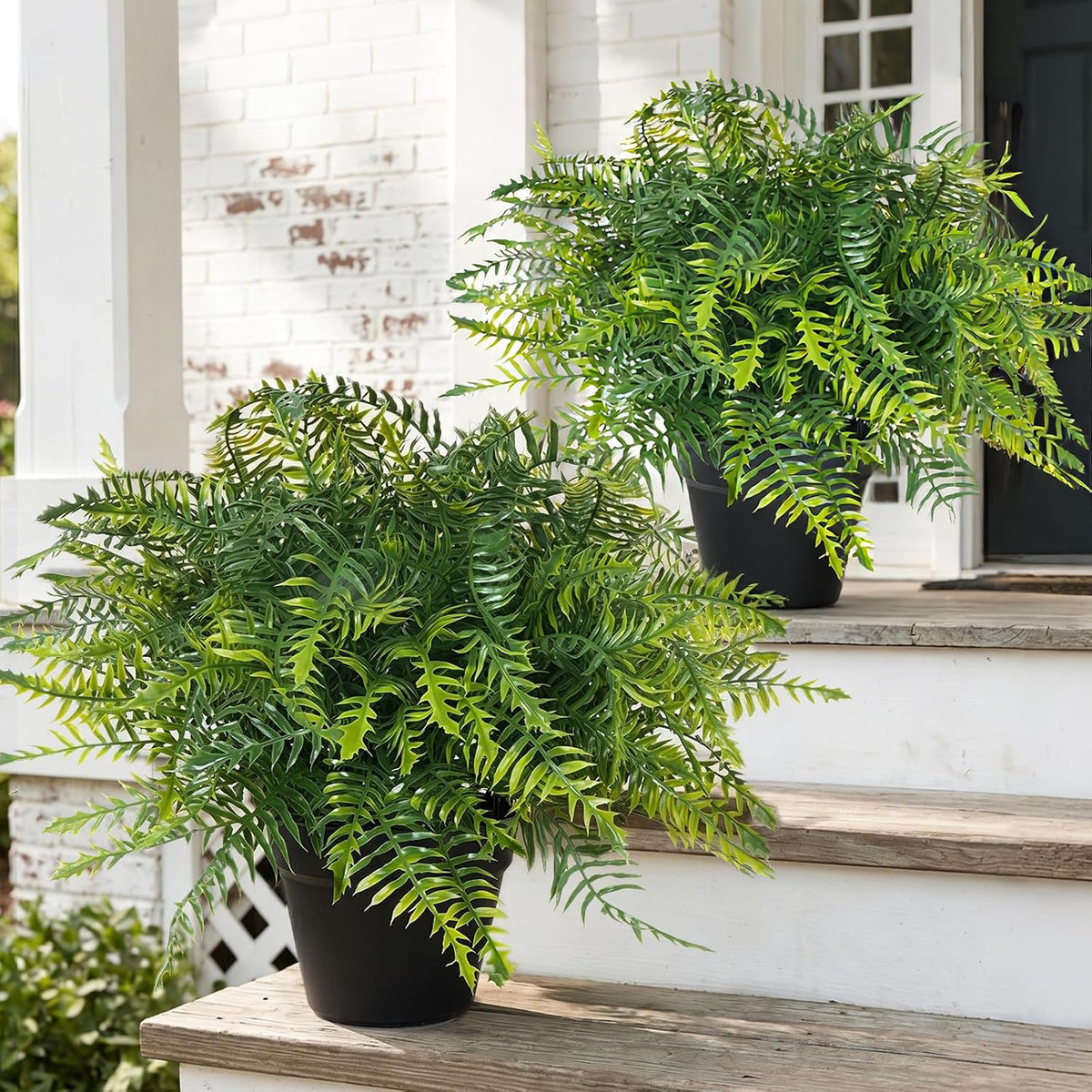 2set artificial fern potted plant for front door, main product view