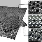ritollo modular interlocking cushion drainage floor tiles, 16-pack, side view