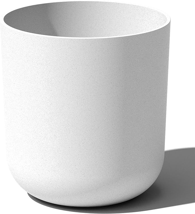 Veradek Mason Series Lima Planter - Round Planter for Indoor or Outdoor Porch/Garden | Made from Plastic-Stone Composite with Drainage Holes | Modern Décor for Succulents, Flowers, Small Plants