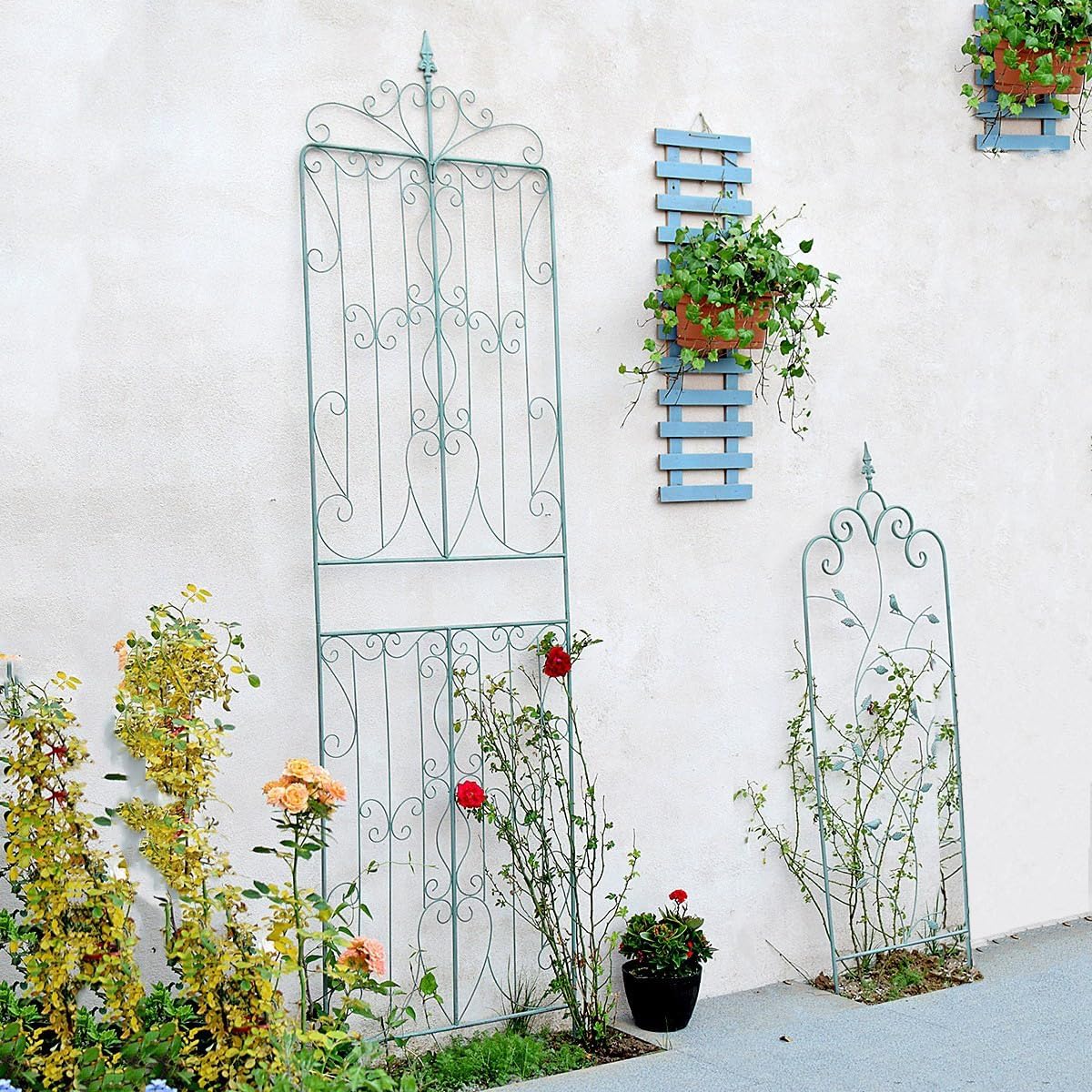 sungmor 2 pack large garden trellis, 92.5 inch, side view