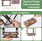 Window Squirrel Feeder, Metal, Strong Suction Cups & Ladders | Squirrel Feeders for Outside Winter, Safe Funny Chipmunk Feeder, Feeding Shelter for Squirrels for Corn Peanuts