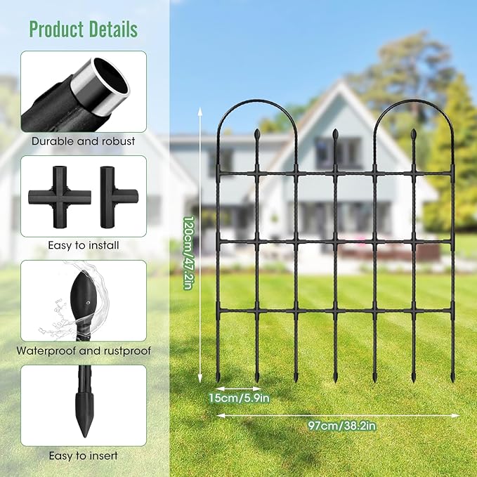 Trellis for Climbing Plants Outdoor,47.2" H Garden Trellis,Rustproof Garden Arch Trellis Cucumber Tomato Support Structure for Raised Bed