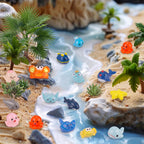 60 Pcs Mini Ocean Resin Animals Figures 60 Styles for Aquarium Decorations | Tiny Sea Animal to Hide Little Animals Figures for Fish Tank Ornaments Fairy Garden Miniature Landscape Dollhouse Accessories