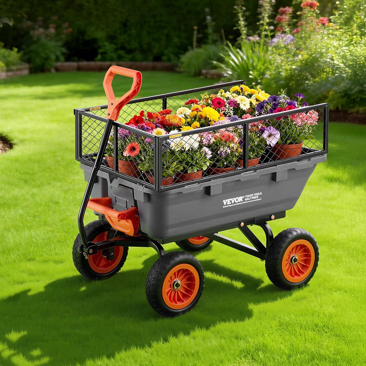 vevor 800lbs 7 cu.ft poly garden cart dump, view 10