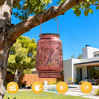FUYO Solar Lanterns Outdoor Waterproof, Hummingbird Metal Hanging Solar Lights Outside Decorative for Backyard Patio Yard Pathway Porch, Garden Decor Birthday Gifts for Women Mom Grandma