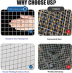 Stainless Steel Hardware Cloth Size:19Gauge 1inch 16inchx8Feet 304 Stainless Steel Welded Wire Mesh Supports Poultry Netting Cage Fence,Keep The Animals Out, Protecting New Plants
