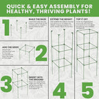 Tomato Cage Square - Large Trellis Stakes and Plant Support Structures for Vegetables and Climbing Plants - Tall Tomato Cages for Garden, Pots, Raised Garden Bed Outdoor Supplies (3 Pack - Up to 41")