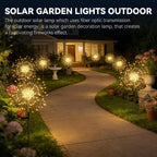 hpufkot solar garden lights outdoor,waterproof garden, 2pc 200 shown in use