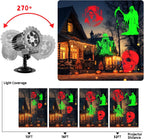 Halloween Projector Lights Outdoor Indoor - 3D Dynamic Red & Green Skull Ghost Skeleton Projector Decorations Lights, Waterproof Halloween Party Light for Window, Garden, Ground, Roof,Halloween Decor