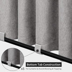 Easy-Going Linen Look Outdoor Curtains Waterproof Windproof Porch Curtains, Soft Thicken Outdoor Privacy Curtains for Patio, Gazebo, Grommet Top and Tab Bottom Drape, 1 Panel, 110x120 inch, Grey