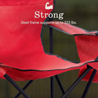 Coleman Portable Camping Chair with 4-Can Cooler, Cushioned Seat & Back with Side Pockets & Cup Holder, Carry Bag Included, Great for Camping, Tailgating, Firepits, Patio, & More