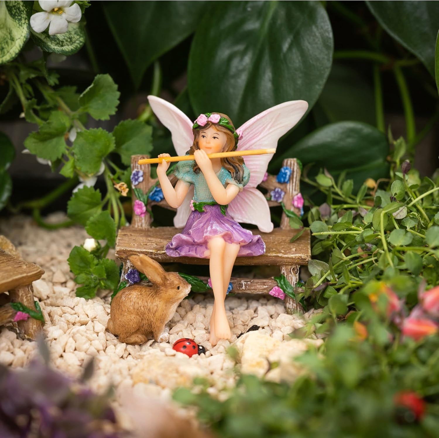 PRETMANNS Fairies for Fairy Garden Accessories Kit, 14 Piece Fairy Set | Fairy Garden Accessories Kit, Figurines & Garden Fairy Ornament, Furniture Included, Bunny, Squirrel & Ladybugs