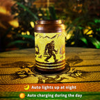 Fathers day Gifts Dad Bigfoot Solar Lanterns Outdoor Waterproof,Hanging Solar Lights Big Foot Sasquatch Gifts for Men Metal Lantern Decorative LED Light for Yard, Patio, Lawn,Porch,Easter Garden Decor