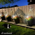 Anordsem Solar Garden Lights Outdoor: Bendable Copper Wire with 120 LED Firework Beads - Waterproof 2 White Lighting Modes for Yard Patio Path - Gardening Gifts for Homeowner Gardener