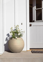 Veradek Strata Series Sphere Round Planter for Patio & Backyard | Durable Plastic-Stone Material | Modern Décor for Tall Trees and Plants