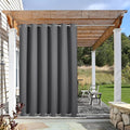 NICETOWN Blackout Outdoor Patio Curtain & Drape Waterproof, Top and Bottom Rustproof Grommets Heavy Weight Windproof Sunlight Blocking Keep Privacy for Yard/Pergola, 1 Piece, W84 x L84, Grey