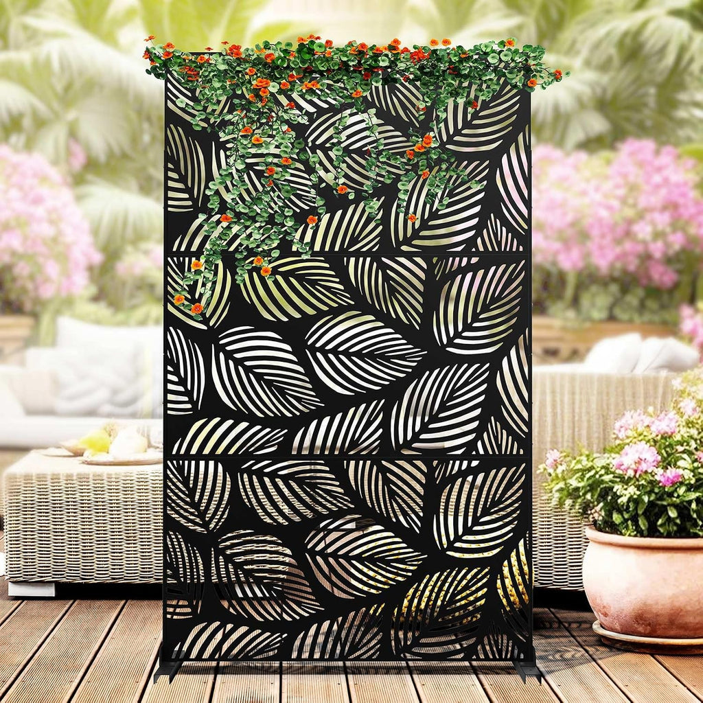 kingsyard 72x47 inch metal privacy screen outdoor freestanding, main product view