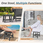 LUE BONA Outdoor Adirondack Ottomans, Footrest Footstool Set of 2, Outdoor Foot Rest for Patio, HDPS All Weather Waterproof Footrest Footstool for Adirondack Chair, Dark Gray