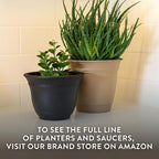 The HC Companies Sierra Round Self-Watering Pot - Lightweight Plastic Planter for Herbs & More - Durable Plant Pots for Indoor Plants & Outdoor Plants (16” Black Onyx, Pack of 1)