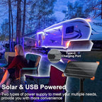 DBFAIRY 50Ft Solar LED Strip Lights Outdoor, Large Capacity Solar Powered Flexible Tape Lights with Remote Dimmable 8 Lighting Modes for Patio Pool Camping Decor, 6000K Cool White