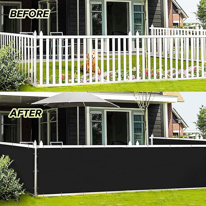LOVE STORY Balcony Privacy Screen, 3'x11' Deck Shield Screen Fence Cover,UV Protection and Weather-Resistant,3 FT Height for Deck, Patio, Backyard, Outdoor Pool, Porch, Railing, Black