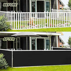 LOVE STORY Balcony Privacy Screen, 3'x11' Deck Shield Screen Fence Cover,UV Protection and Weather-Resistant,3 FT Height for Deck, Patio, Backyard, Outdoor Pool, Porch, Railing, Black
