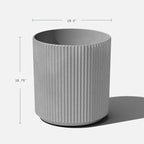 Veradek Mason Series Demi Planter - Large Round Planter for Indoor or Outdoor Patio/Balcony | Made from Plastic & Concrete with Drainage Holes | Modern Décor for Flowers, Trees, Tall Plants