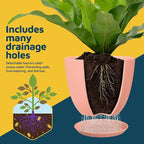 Planter Pots with Drainage Holes - Lightweight, Durable, and Space-Saving Pots for Indoor and Outdoor - Versatile Functionality, Simple Modern Design, Set of 20 Plastic Planter Pots - Pink