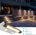 SUNVIE 7 Inch Retaining Wall Lights 5W LED Hardscape Lighting 12V-24V Low Voltage Step Lights 3000K Warm White Waterproof Outdoor Landscape Lighting for Patio Walls Stairs, 12-Pack with Connectors