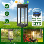 BesLowe Upgraded Solar Pathway Lights Outdoor, 6-Pack Large LED Solar Light Outdoor Waterproof, Super Bright Outside Lights for Yard, Sun-Powered Landscape Lighting for Garden Walkway, Warm White