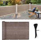 LOVE STORY Balcony Privacy Screen, 3'x12' Deck Shield Screen Fence Cover,UV Protection and Weather-Resistant,3 FT Height for Deck, Patio, Backyard, Outdoor Pool, Porch, Railing, Brown