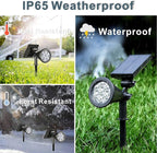Solar Spotlights, Outdoor Ground Spot Light for Flag Pole, Bright 7-LED Dusk-to-Dawn Waterproof Landscape Flagpole Lights, 2-in-1 Adjustable Solar Powered Lighting for Tree Garden Yard (2 Pack, White)