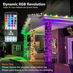 Brizled Christmas String Lights, 33ft 100 LED Color Changing Christmas Lights with Remote, RGB Christmas Tree Light Dimmable Music Plugin Mini Xmas Light Outdoor for Xmas Party Home